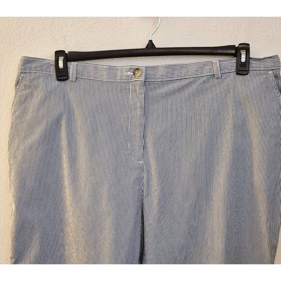 Lands End Blue White Striped Cotton Blend Casual Pants Size 26 WP - Picture 13 of 16